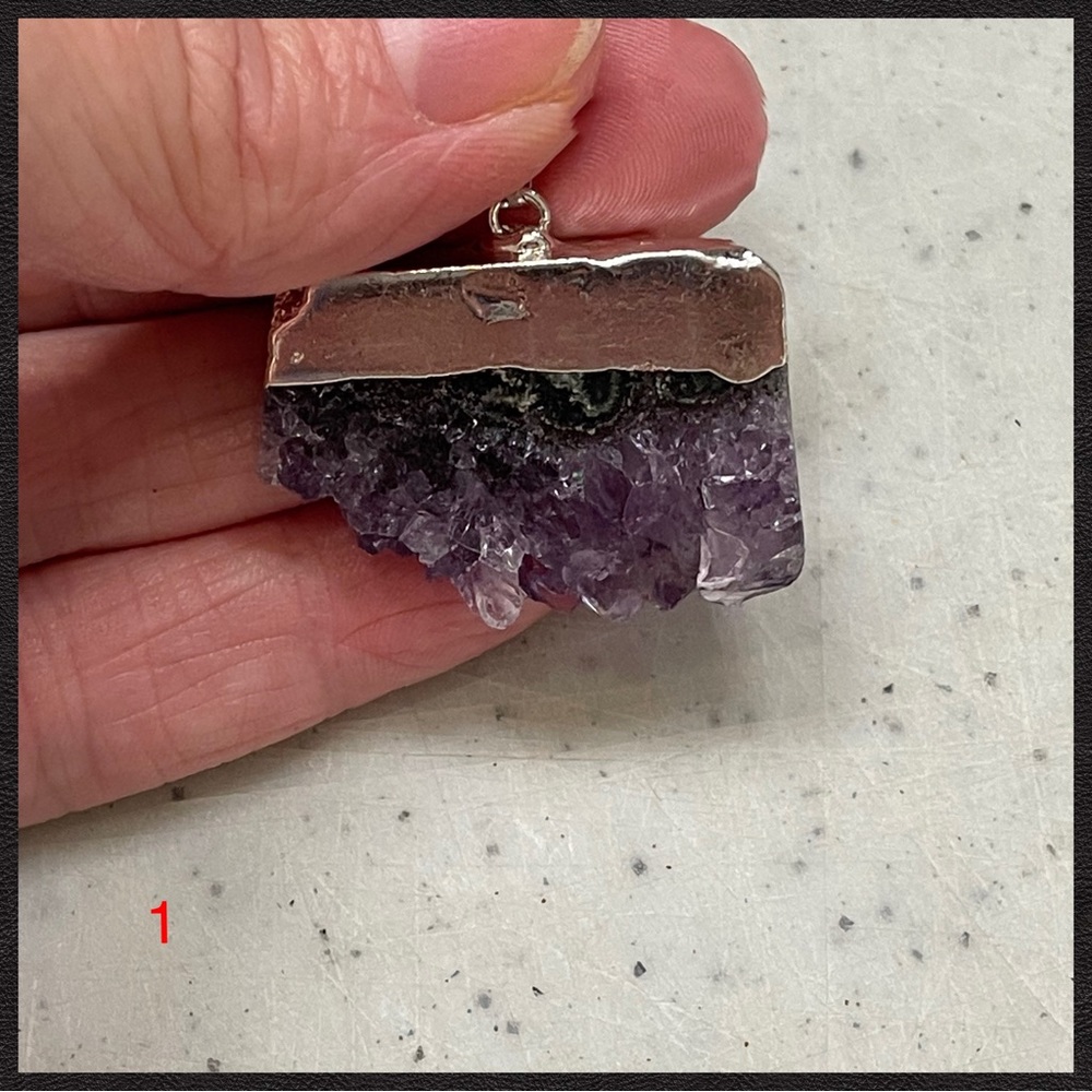 Natural Amethyst Slice Pendant